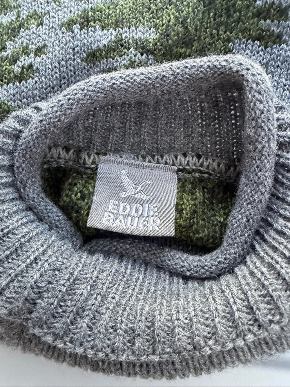 Eddie Bauer small dog Gray Forest-Print Knit Sweater